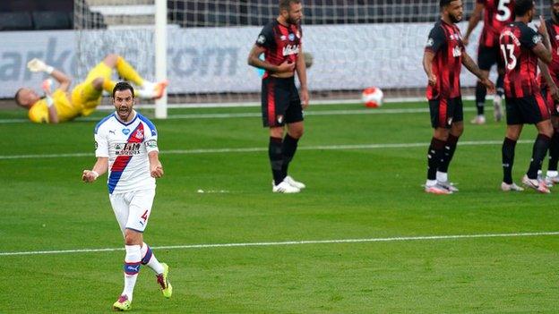 Luka Milivojevic celebrates scoring