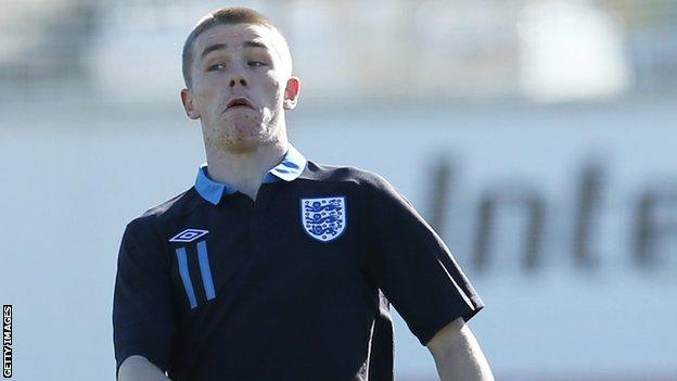 George Green in action for England Under-17s