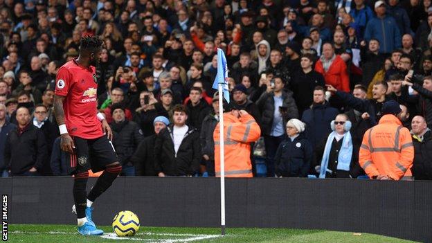 Fred was about to take a Manchester United corner when the incident happened