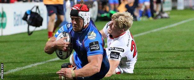 Replacement flanker Will Boyde scored the only try for Scarlets against Ulster