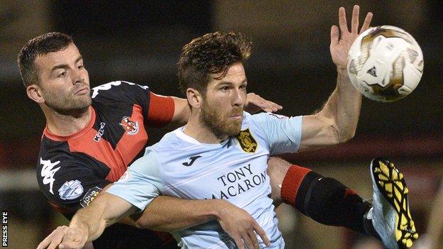 Crusaders captain Colin Coates competes against Liam Buchannan of Livingston