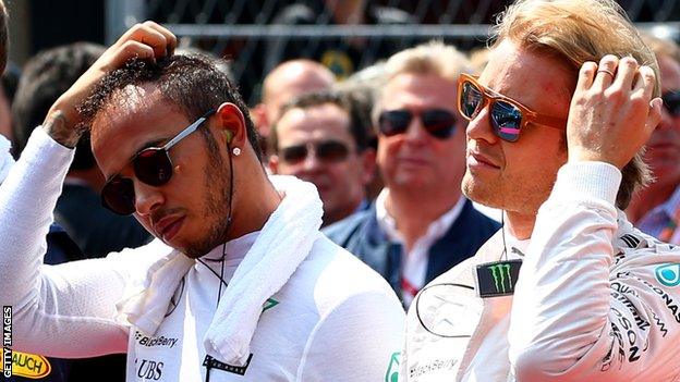 Lewis Hamilton (left) and Nico Rosberg