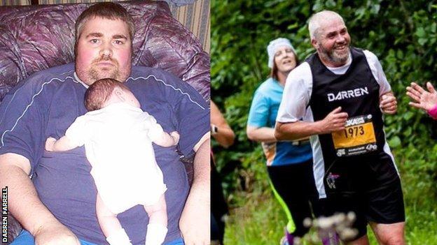 Darren Farrell lost seven stone in his battle with type-2 diabetes