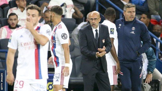 Peter Bosz on touchline at Lyon