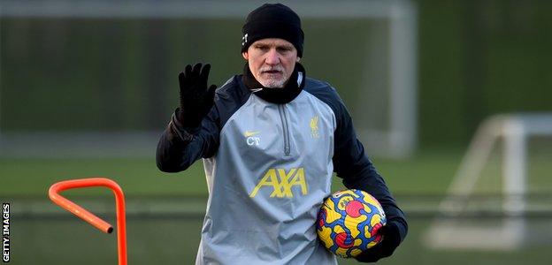 Claudio Taffarel at Liverpool training