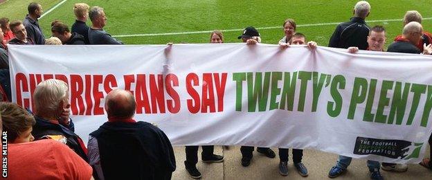 Bournemouth fans join the FSF's protest ahead of their 1-1 draw with Watford