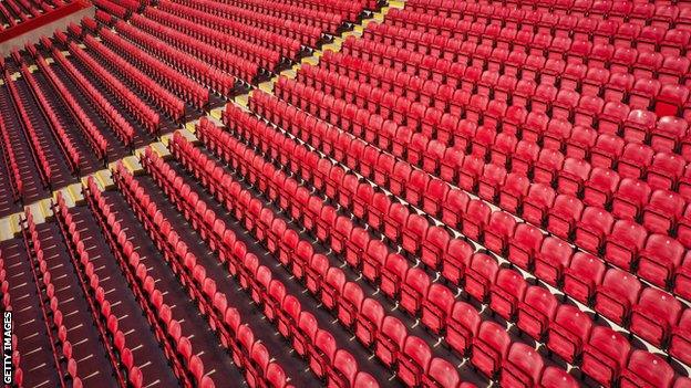 Empty seats at Anfield stadium