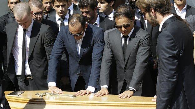 Felipe Massa at Jules Bianchi's funeral