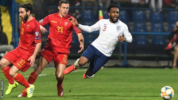 Danny Rose against Montenegro