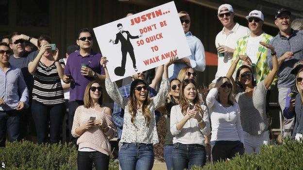 Justin Timberlake fans at Pebble Beach