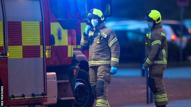 Oxford United v Wigan Athletic was goalless prior to the delay due to a fire in one of the floodlights at the Kassam Stadium