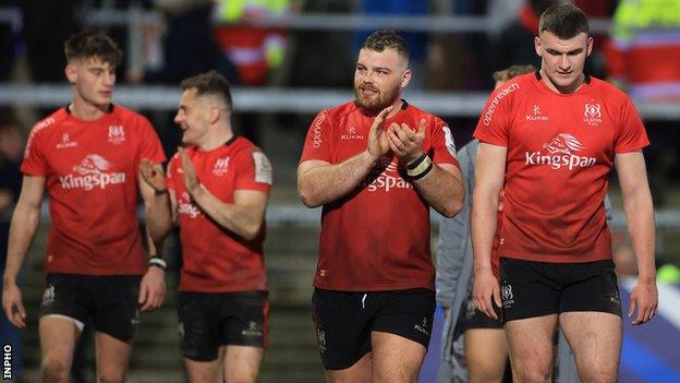 Ulster players applaud their home supporters after Saturday's win over Clermont Auvergne