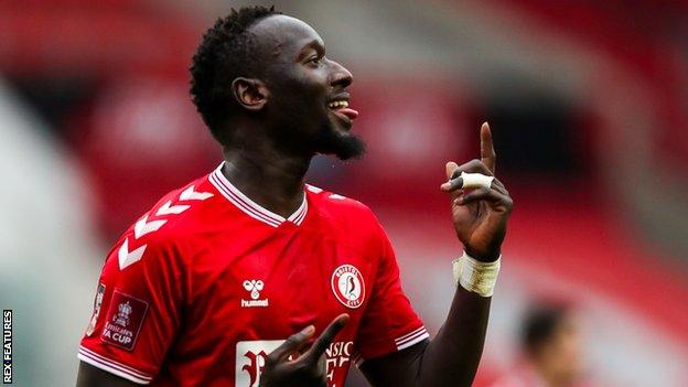 Famara Diedhiou in action for Bristol City