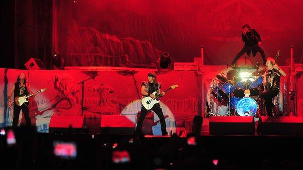 Iron Maiden live on stage in Chile