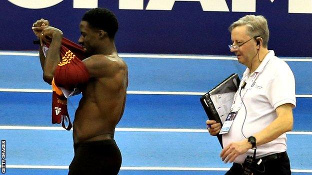 Dwain Chambers leaves the track