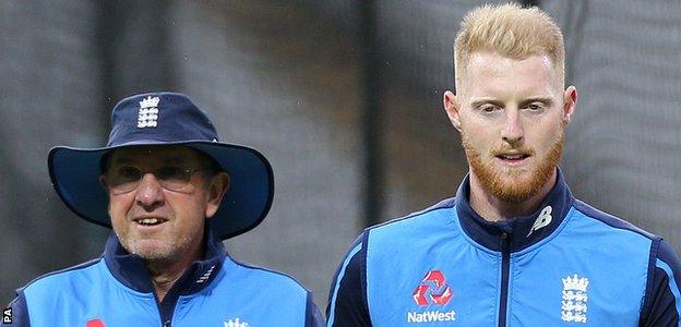 Ben Stokes with England coach Trevor Bayliss last summer