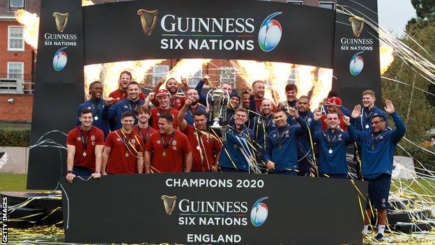 England with the Six Nations trophy