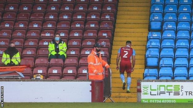 Jordan Clarke had only twice been sent off in his professional career before - once for Coventry, once for Scunthorpe