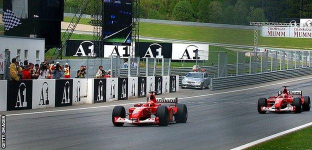 Michael Schumacher and Rubens Barrichello