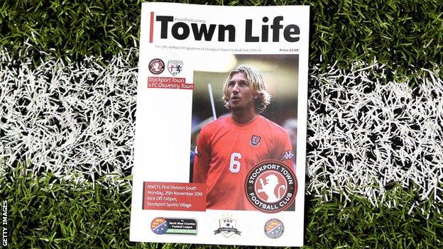 Programme cover for Stockport Town's game against Oswestry Town