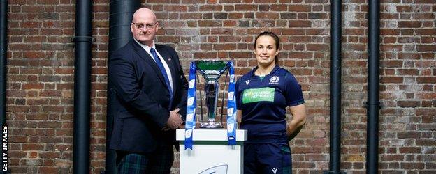 Philip Doyle and Rachel Malcolm with the trophy