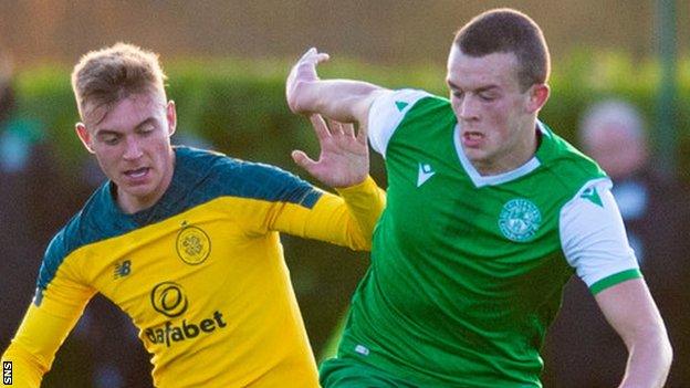 Michael O'Connor (right) on trial with Hibernian