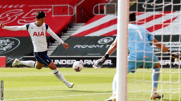 Son Heung-min scores for Tottenham