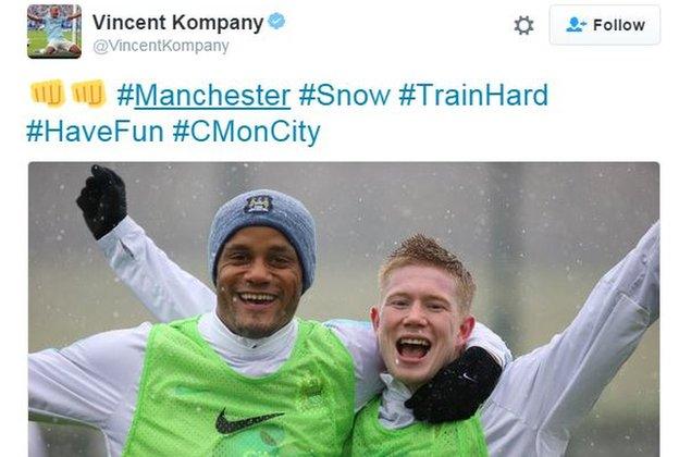 Manchester City's Vincent Kompany and Kevin de Bruyne