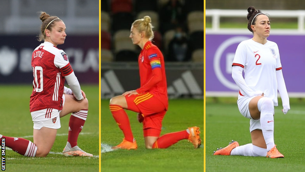 Team GB players taking a knee