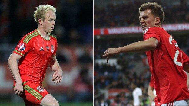 Jonny Williams and Emyr Huws