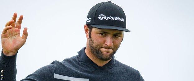 Jon Rahm moved into the top 10 at Lahinch after firing a 64 on Saturday