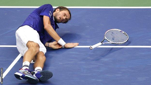 Daniil Medvedev celebrates winning the 2020 US Open