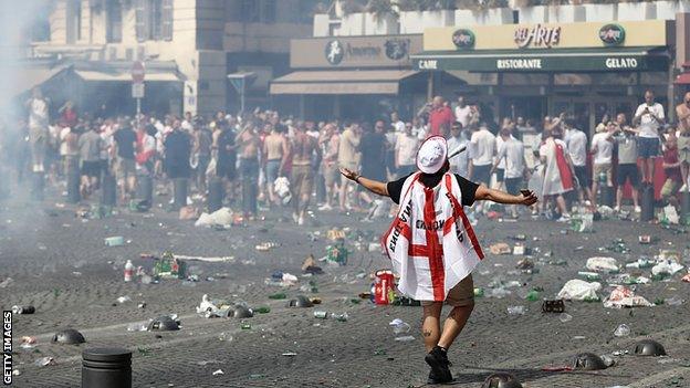 England fans in Marseilles