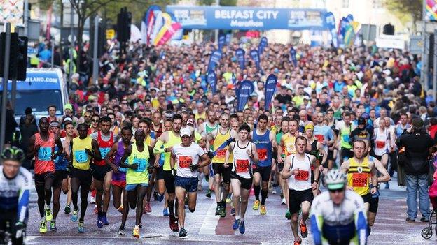 Close to 17,000 participants are expected to set off from Belfast City Hall on May Day