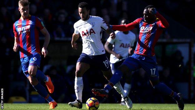 Mousa Dembele of Tottenham Hotspur and Christian Benteke of Crystal Palace