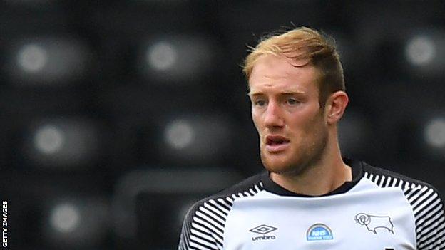 Matt Clarke in action for Derby County