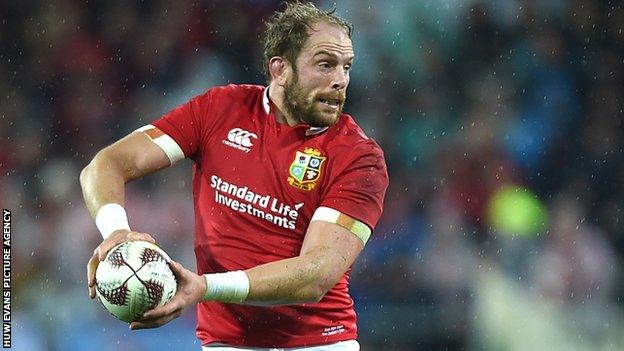 Alun Wyn Jones in action for the British and Irish Lions