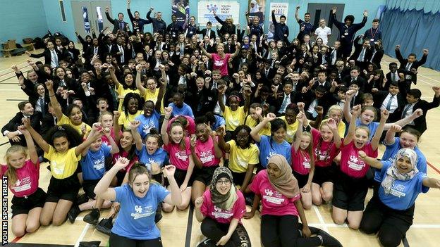 Children taking part in National School Sport Week in 2017