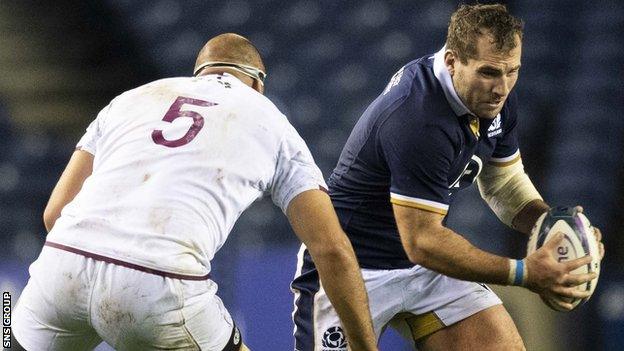 Fraser Brown scored twice as he captained Scotland for the first time