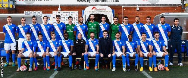 Eastleigh team photo before Bolton FA Cup tie