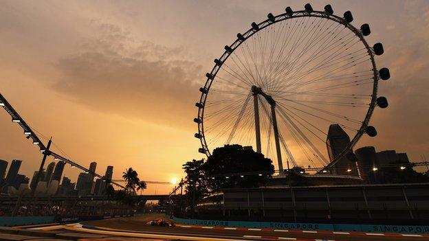 Marina Bay Street Circuit at Dusk