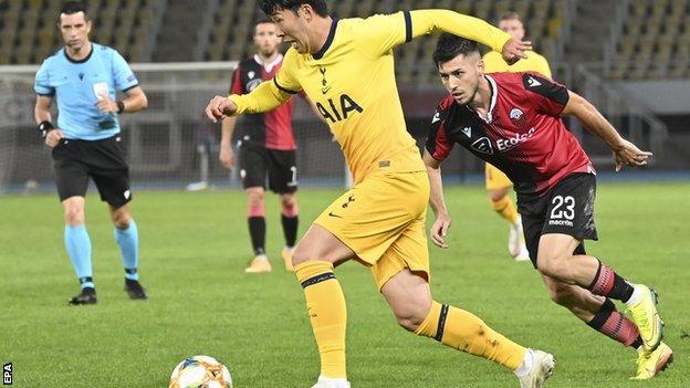 Son Heung-Min scored one and set up two as Spurs scored three in North Macedonia