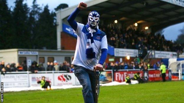 While we're on the subject of headwear, here's the Eastleigh groundsman. It was a memorable day for everyone at Silverlake Stadium, despite Bolton scoring a late equaliser to force a reply