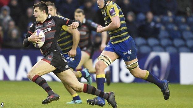 Blair Kinghorn makes a break against Cardiff Blues