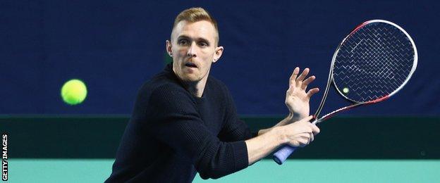 Scotland captain Darren Fletcher had a knock-up during GB's Davis Cup tie with Japan earlier this year