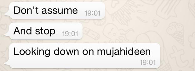 Screen grab of conversation