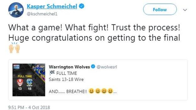 Kasper Schmeichel tweet