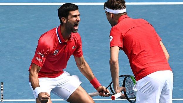 Novak Djokovic and Dusan Lajovic