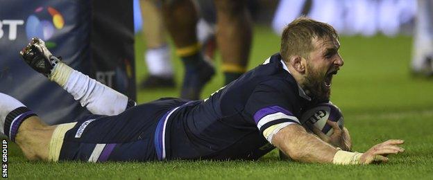 John Barclay was among the try-scorers when Australia were routed at Murrayfield in November 2017