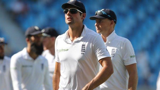 England walk off after the third day's play